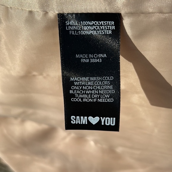 Sam Edelman puffer coat in beige/latte/champagne long high neck M - Picture 8 of 9